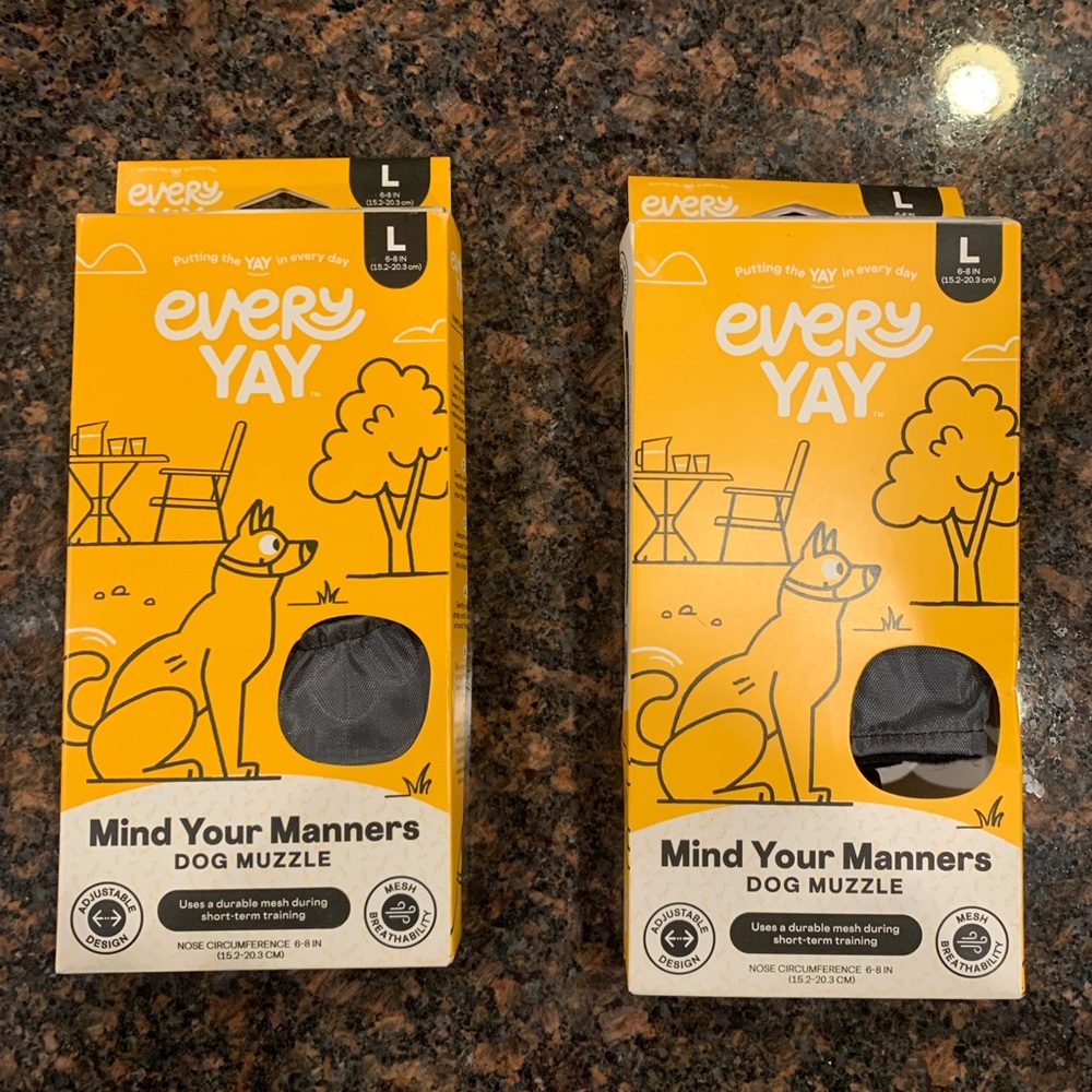 Two NWOT Large mesh dog Muzzle every yay brand